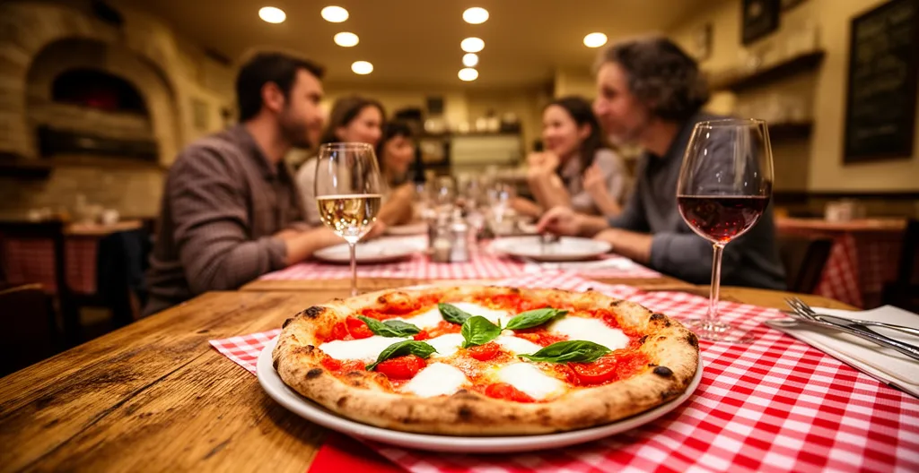 Salle de restaurant pizzeria italienne avec ambiance familiale chaleureuse